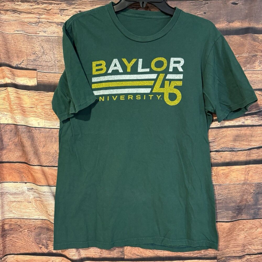 Baylor University Bears Shirt Medium M Green Short Sleeve Graphic T-Shirt NCAA